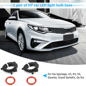 H7 Lamp Holder Base <b>Bracket</b> 25mm <b>Plastic</b> Socket Holder For Hyundai Sonata Kia K3 K4 K5 One Pair With Rubber Rings - Product Image 5