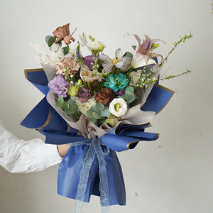 Màu rắn viền vàng gói giấy bó hoa bao bì giấy ouya giấy hoa vật liệu bao bì giấy - Product Image 2