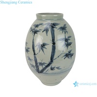 RZNA41-A Vente en gros de porcelaine traditionnelle bleue et blanche sous glaçure rouge, motif floral et de feuilles, forme jujube, faite à la main, écologique