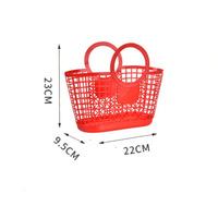 Paniers d'oeufs de Pâques pliables avec poignée Panier de gelée Goodies de Pâques Goody Retro Jelly Bag Shopping Sacs en plastique Jelly Purse