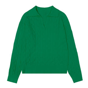 <span class=keywords><strong>Maglione</strong></span> a maniche lunghe da <span class=keywords><strong>donna</strong></span> di nuovo Design alla moda con cavo <span class=keywords><strong>Polo</strong></span> in Cashmere personalizzato <span class=keywords><strong>maglione</strong></span> lavorato a maglia - Product Image 2