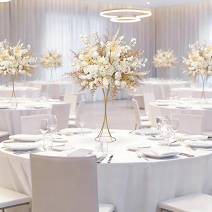 Centrotavola GNW con Rose Bianche e Fiori <span class=keywords><strong>Misti</strong></span>, Sfera Decorativa di Fiori Artificiali in Seta per <span class=keywords><strong>Matrimoni</strong></span> ed Eventi - Product Image 1
