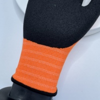 Sarung Tangan Kerja Lapisan Nitril Sandy Nylon Spandex Oranye 13G untuk Konstruksi, Perakitan, dan Penanganan Material (Suplai Grosir)