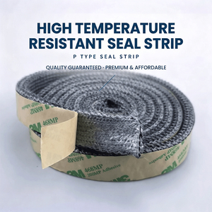 Bande d'étanchéité en fibre <span class=keywords><strong>de</strong></span> <span class=keywords><strong>verre</strong></span> tissée en forme <span class=keywords><strong>de</strong></span> P, élastique, avec <span class=keywords><strong>adhésif</strong></span> puissant <span class=keywords><strong>pour</strong></span> équipement <span class=keywords><strong>de</strong></span> four <span class=keywords><strong>de</strong></span> traitement thermique - Product Image 6