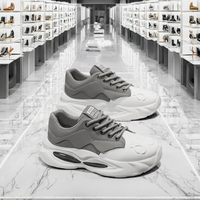 Chaussures de sport décontractées pour hommes, légères et respirantes, en mesh PVC avec lacets et logo personnalisé, style chunky.