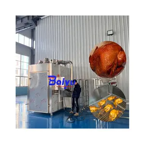 Mesin asap daging otomatis industri Baiyu Oven pengasap ikan dan sosis untuk mesin pembuat produk daging yang efisien