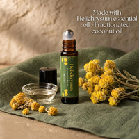 Huile Essentielle de Hélichryse Premium en Roll-on, Arôme Frais, avec Huile de Coco Fractionnée 10ml pour Soins de la Peau et Aromathérapie