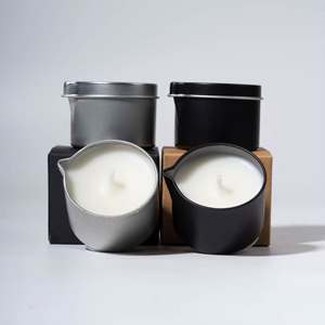 Bougie pour le corps en cire de noix de coco vegan personnalisée de luxe en gros, sans fumée, huile de massage parfumée, bougies de massage pour couples - Product Image 3