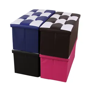 Fancy Double Color 30inch Leather Ottoman& Ottoman Stool& Ottoman Storage Stool