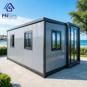 HeSHi Casa Contenedor Prefabricada Moderna, Módulo de Oficina Rectangular, Exterior Gris, Puertas de Vidrio - Product Image 1