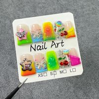 Presse à ongles de canard faite à la main en gros 10 pièces ongles artificiels réutilisables de conception de diamant d'amande pour le salon d'art d'ongle