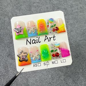 Venta al por mayor hecho a mano pato prensa en <span class=keywords><strong>las</strong></span> <span class=keywords><strong>uñas</strong></span> 10 piezas almendra diamante diseño reutilizable <span class=keywords><strong>uñas</strong></span> artificiales <span class=keywords><strong>para</strong></span> Nail Art Salon - Product Image 3
