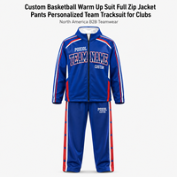 Ensemble de survêtement de basketball personnalisé à séchage rapide, veste zippée et pantalon, sublimation, pour équipes, vente en gros, tissu
