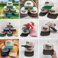 Gorras de Béisbol Personalizadas al por Mayor, de 5 Paneles, Bicolor, de Algodón, Estructuradas, con Logotipo Bordado