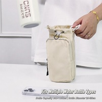 Porte-bouteille isotherme à bandoulière avec sangle réglable, pochette pour tasse d'eau portable pour boissons chaudes