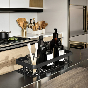 Étagère de douche murale de style moderne pour salle de bain et <span class=keywords><strong>cuisine</strong></span> Étagère d'angle en <span class=keywords><strong>aluminium</strong></span> à prix réel avec panier de rangement en acier - Product Image 3