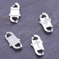 Collier en acier inoxydable VEROMCA avec fermoir cubain en zircon, fermoir de bracelet en diamant complet
