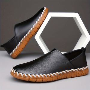 Zapatos Casuales de Cuero para Hombre, Sin Cordones, Suaves, Antideslizantes, Cómodos, Transpirables, con Suela Versátil, Diseño Moderno y a la Moda - Product Image 4