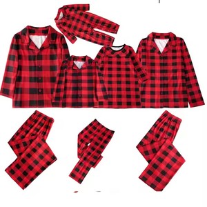 Envío de la gota Conjuntos a juego de la familia Conjuntos de pijamas de Navidad Plaid Impreso Pjs Pijamas familiares Conjuntos de Navidad - Product Image 4