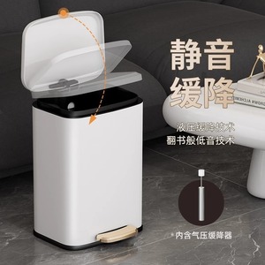 Cubo de basura de acero inoxidable con pedal, gran capacidad, boca ancha de 18L, apto para cocinas, uso doméstico, hoteles y espacios públicos. - Product Image 3