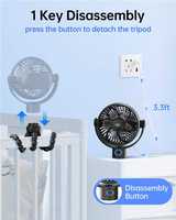 Ventilateur de berceau de voiture Octopus flexible 4000mAh pour ventilateur de poussette rechargeable portable pour bébé avec lumière LED pour une utilisation en hôtel