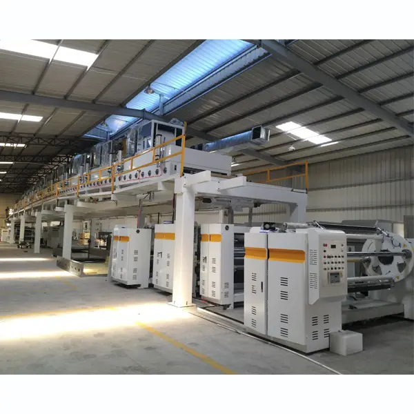 Higher speed lower energy consumption machine to manufacture adhesive tape