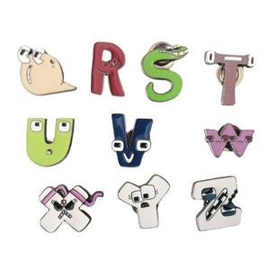 Dessin animé anglais lettre Badge enfants illumination réfrigérateur aimant personnalisé émail chapeau épingles pour casquettes - Product Image 1