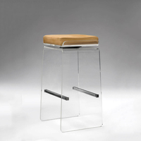 Tabouret de bar pivotant de luxe personnalisé, haut de gamme, moderne, en cuir PU, acrylique, acier inoxydable, pivotant à 360 degrés, sans accoudoirs, pour la maison, les bars, les hôtels