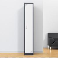 Casier de rangement en acier à porte simple pour les travailleurs avec barre porte-vêtements