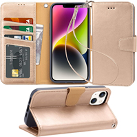 Étui de luxe pour iPhone 14 12 13 Pro Max, étui à rabat en cuir, portefeuille pour téléphone portable, coque magnétique antichoc avec porte-cartes