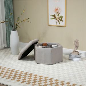 Modern Burgundy Fabric <strong>Storage</strong> <strong>Stool</strong> 38x38x38cm Decorative Furniture for Living Room <strong>Bathroom</strong> Hotel Apartment Home Office - Product Image 3