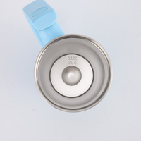 Gobelet isotherme sous vide en acier inoxydable 304/201 de 500 ml, grande capacité, avec poignée pivotante, portable pour utilisation en voiture