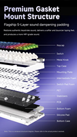Clavier mécanique AJAZZ AK820 V2 PRO 75% avec écran TFT intelligent, double mode 8000Hz, Gasket, Hot-Swap, RGB, 81 touches pour le gaming