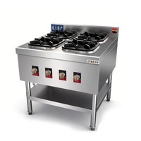 Cuisinière à gaz professionnelle en acier inoxydable à 4 brûleurs, sur pied, haute puissance, pour cuisinière à pot en terre cuite, idéale pour les cuisines de restaurant