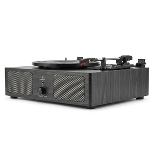 Tourne-disque <span class=keywords><strong>vinyle</strong></span> noir minimaliste moderne tout-en-un 3 vitesses avec haut-parleurs stéréo dynamiques pour la vente en gros - Product Image 3