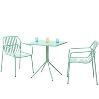 Ensemble table et chaises de salle à manger d'extérieur moderne en fer forgé nordique, résistant au soleil, pour villa, loisirs, mobilier d'extérieur Dewell Living