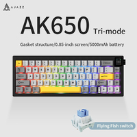Nouveau clavier mécanique sans fil Ajazz AK650 Tri-Mode RGB pour jeux USB en plastique pour Aula Win 68