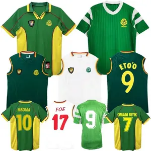 2002 1998 Cameroon Retro Voetbalshirts 1990 Eto O Mboma Lauren Lied Vijand Milla Thuis Weg Vintage Klassiek Voetbalshirt