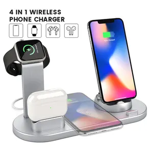 Portable Multifunction 4 In 1 Wireless Charger For All Qi Smartphone Charging 15w Qi Charging Station Wireless Charger For Apple
