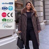 Manteau matelassé pour femmes grandes tailles, col à capuche en fausse fourrure, mi-long, veste d'hiver