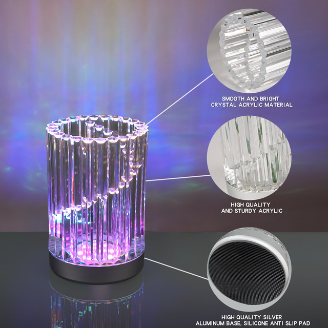 Smart Vase Speaker for APP-controlled Acrylic Lamp RGB Colorful Waterproof 5V Camping Small Night AtmosphereLight