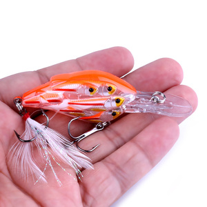 7.5CM 9G Crankbait con sonaglio <span class=keywords><strong>palla</strong></span> all'interno di nuovo tipo di plastica dura gruppo pesce come Crankbait richiamo di pesca esca galleggiante - Product Image 2
