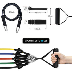 10 PCS Juego de resistencia Yoga Pilates Ejercicio Fitness Tubo Bandas de entrenamiento - Product Image 4