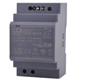 Fuente de Alimentación Ultra Delgada para Riel DIN HDR-60-24 de 60W, 24V 2.5A, Unidad de Conmutación CA-CC de Clase II con Aislamiento - Product Image 3