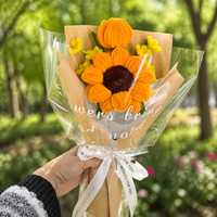 Bouquet de fleurs en tiges de chenille faites à la main avec sac cadeau à lettres pour anniversaire, mariage, remise de diplôme, cadeau pour professeur, vente en gros