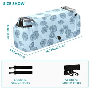 Organisateur de poussette double crochet de haute qualité pour bébé, sac à couches Opihi Hawaïen personnalisé avec bandoulière - Product Image 3