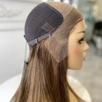 Peluca de Cabello Humano con Corte Mariposa y Flequillo, Rubio Ceniza con Reflejos Ombré, Ondulada, Sin Pegamento, con Encaje Frontal, Pre-Desplumada, Línea de Cabello Natural