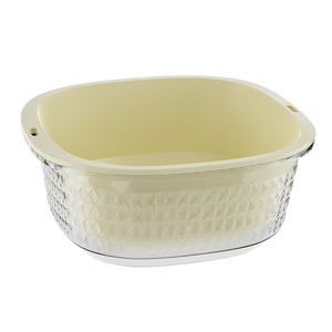 Cesta de Drenaje Doble para Mascotas, Cesta Cuadrada Grande para Lavar Frutas y Verduras con Contenedor, Plástico para Cocina y Hogar - Product Image 3