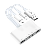 Adaptador USB OTG Multifuncional 5 en 1, Plug and Play, USB C y USB A, Lector de Tarjetas de Memoria SD Todo en Uno para iPhone