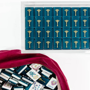 Handmade Custom Wastern Mah Jong Acrylic Purple <b>Mahjong</b> <b>Set</b> 2 Layers Glitter American <b>Mahjong</b> Tiles - Product Image 5